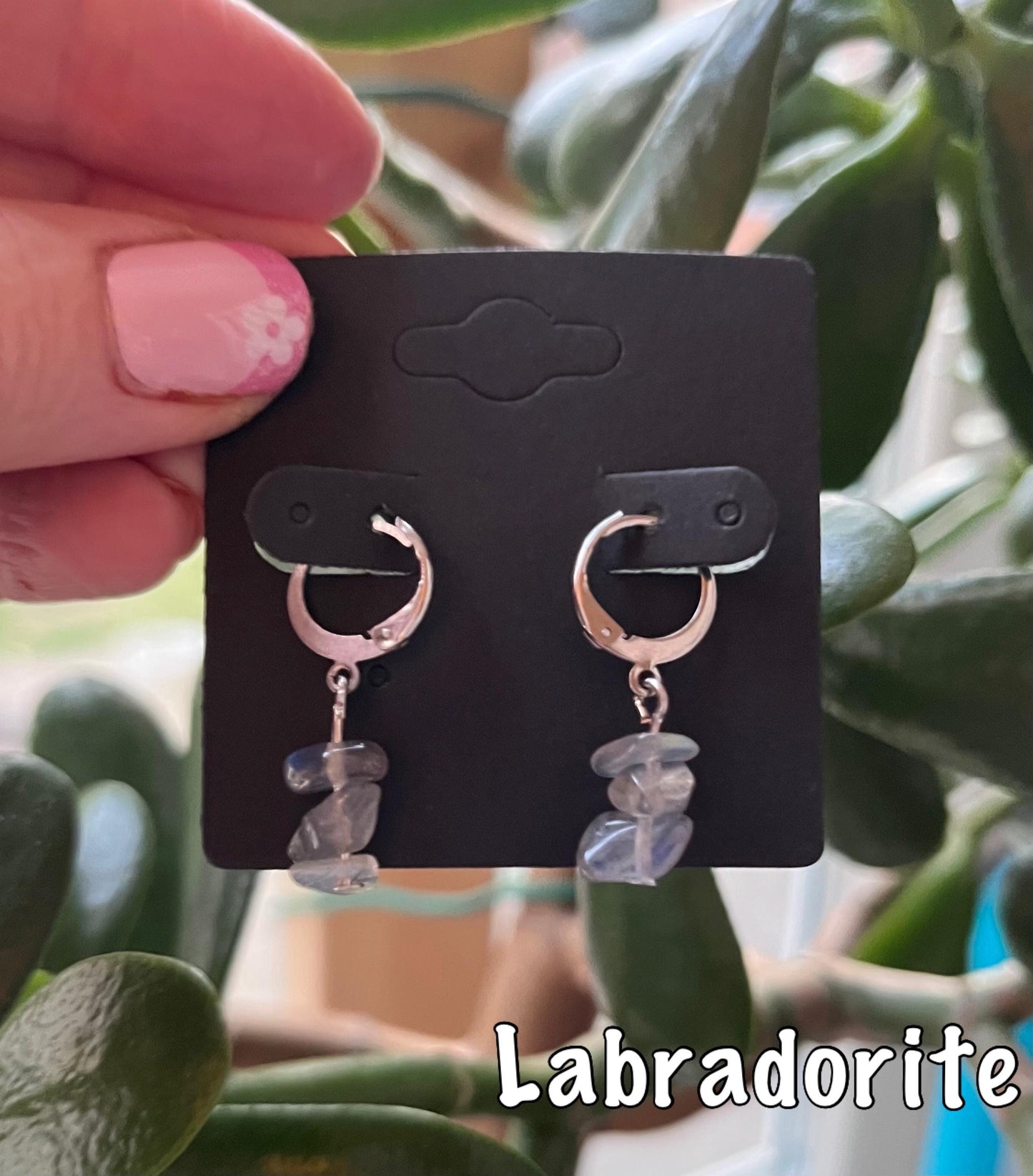 Crystal Chip Dangle Earrings