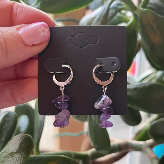 Crystal Chip Dangle Earrings
